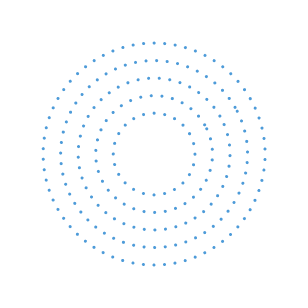 Círculos con puntos coloreados