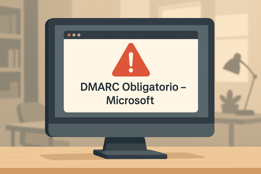 Alerta de correo electrónico sobre DMARC obligatorio en Microsoft