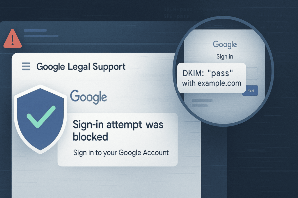 Simulación de ataque de phishing DKIM con firma válida desde Gmail
