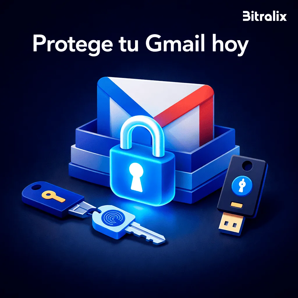Protege tu Gmail hoy con 2FA y passkeys — Bitralix
