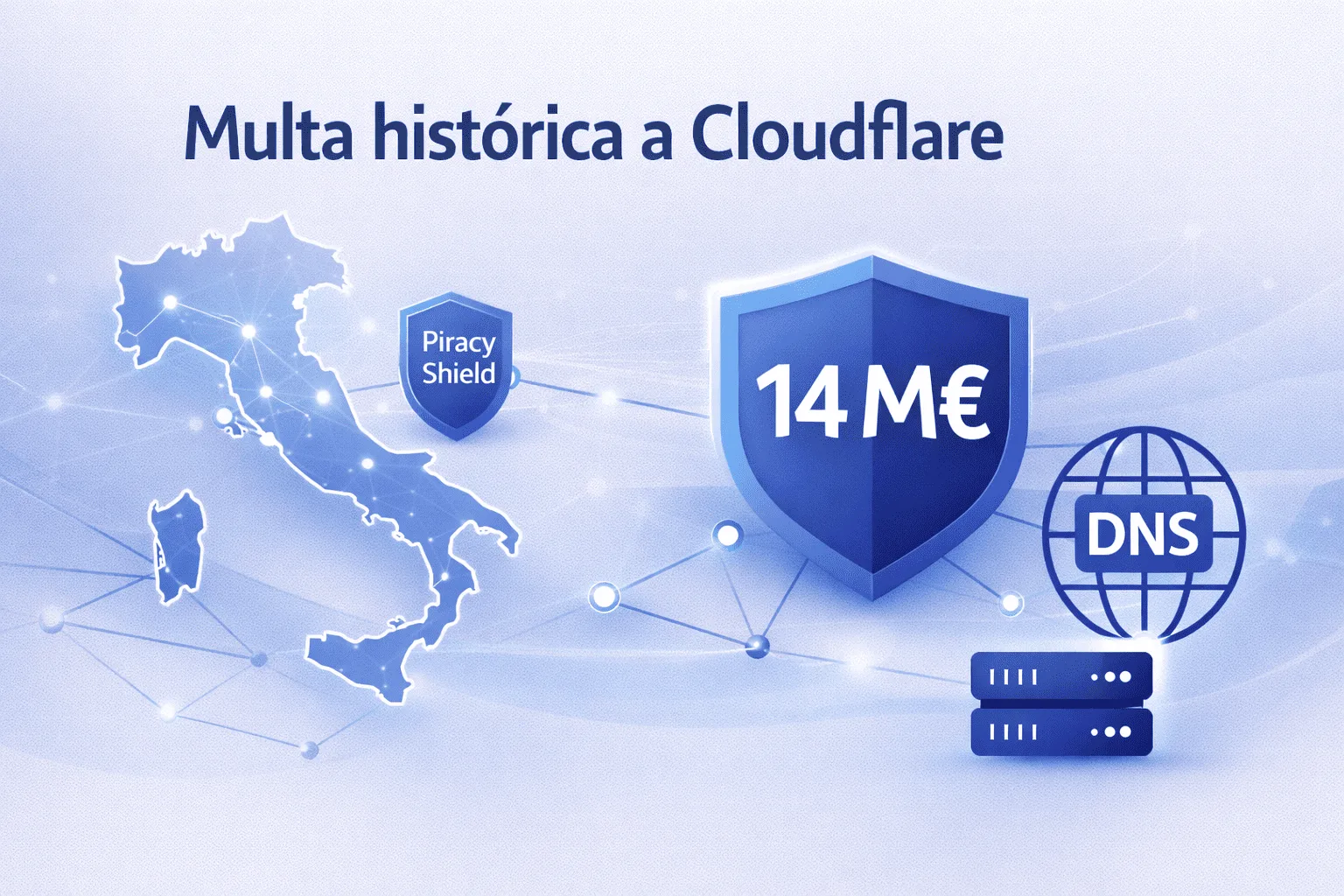 Multa histórica a Cloudflare en Italia: Piracy Shield y 14 millones