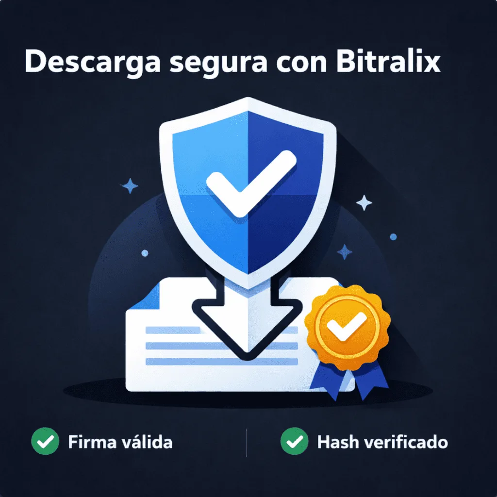 Auditoría de descarga segura y validación de firmas con Bitralix