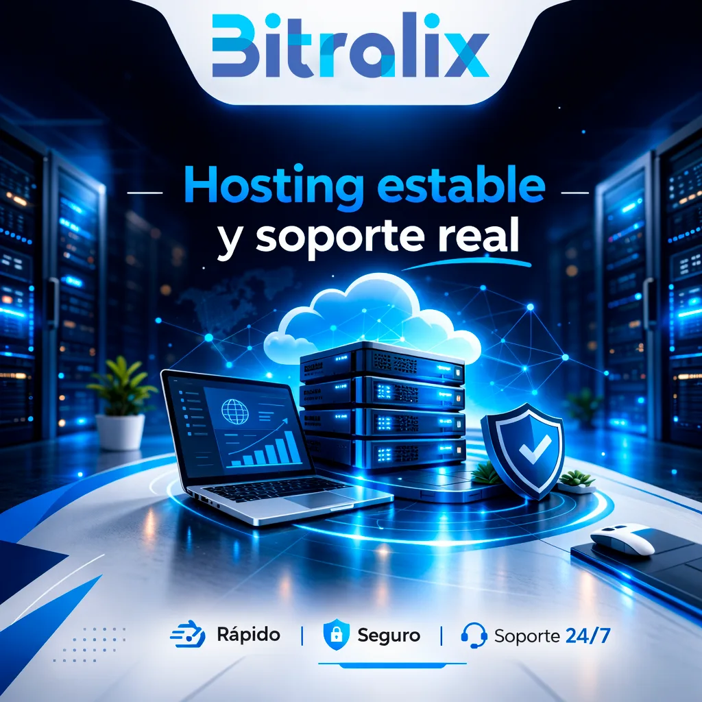 Llamada a la acción de Bitralix sobre hosting estable y soporte real