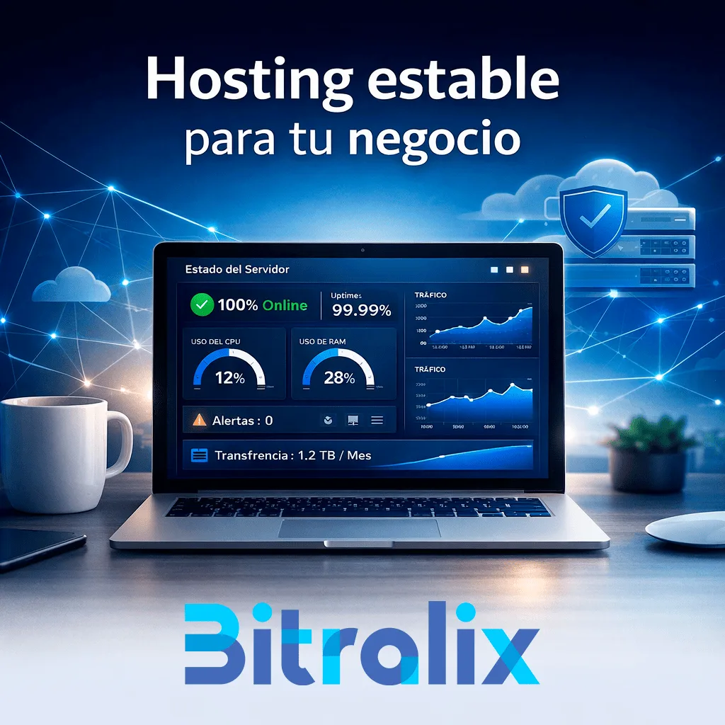 CTA de Bitralix sobre hosting estable y resiliencia web para empresas