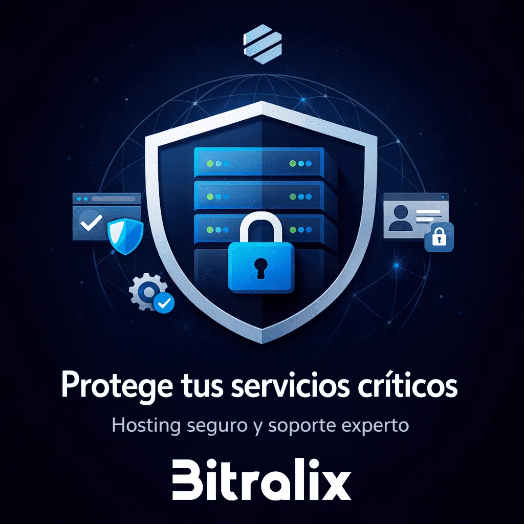 CTA de Bitralix para hosting seguro y protección de servicios críticos