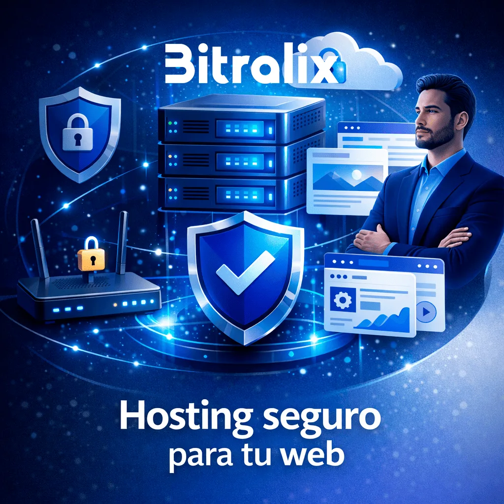 Hosting seguro para tu web con infraestructura protegida de Bitralix.