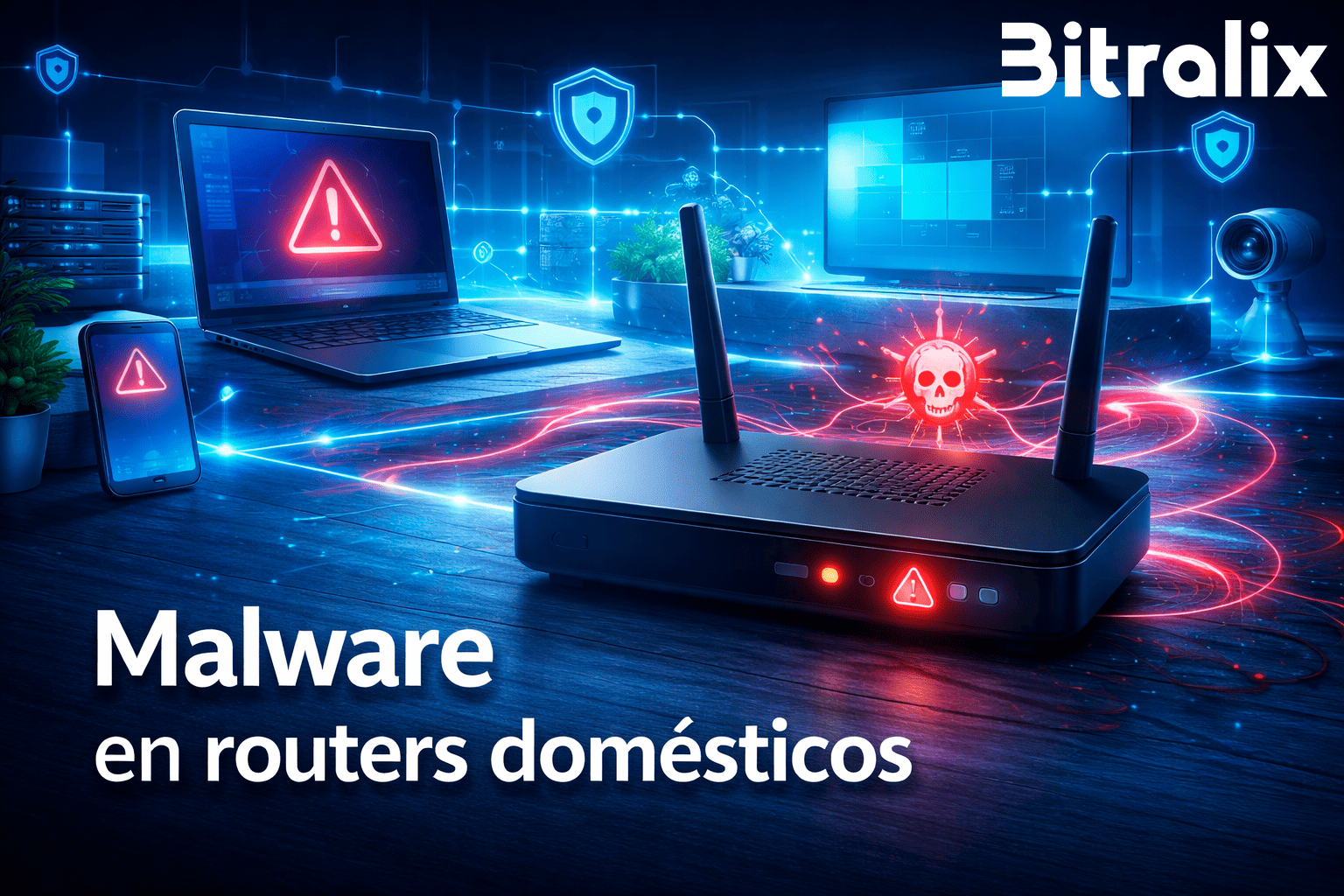 Malware en routers domésticos afectando a una red WiFi del hogar.