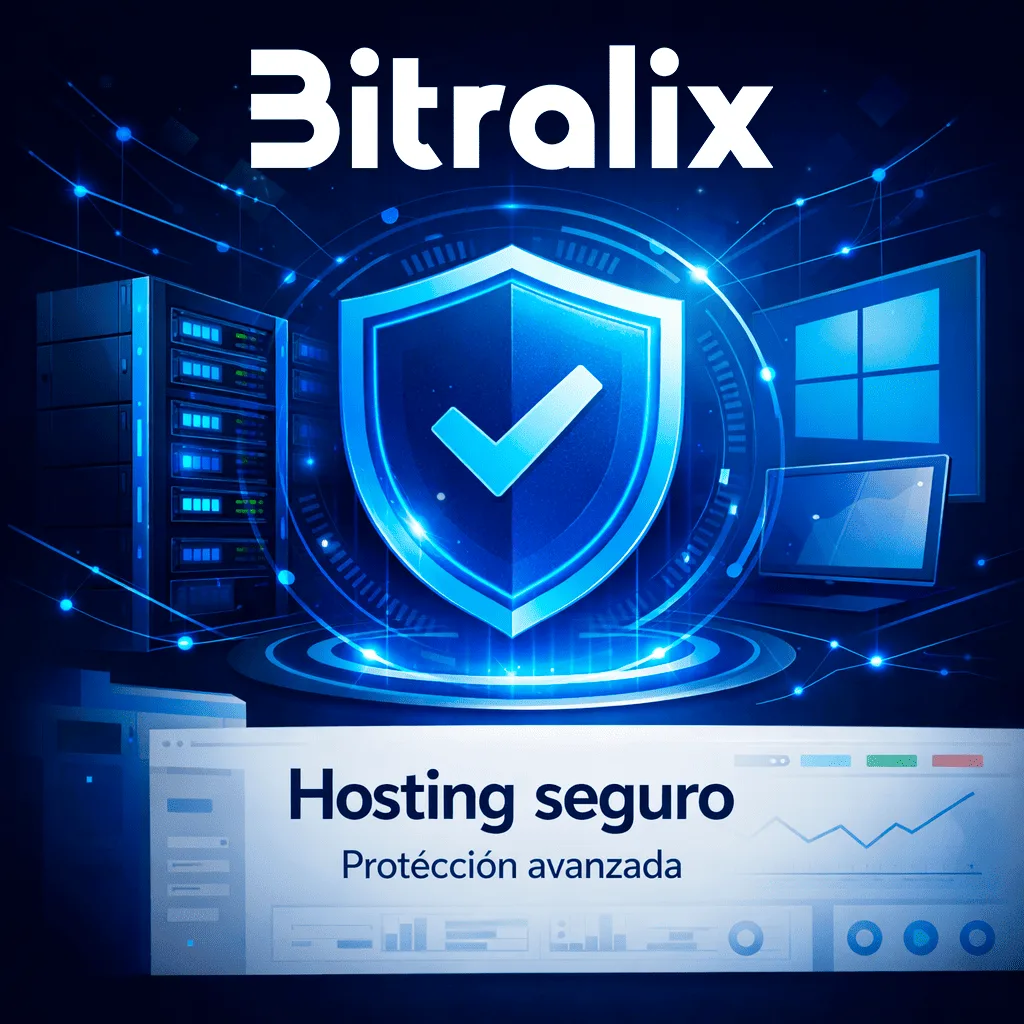 Ilustración de hosting seguro de Bitralix para reforzar infraestructuras frente a amenazas como BlueHammer