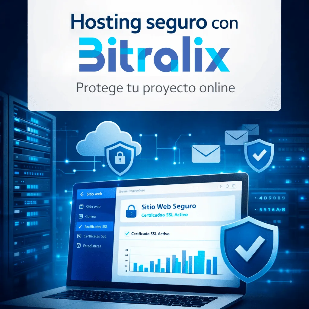 Llamada a la acción de Bitralix sobre hosting seguro, nube y protección de proyectos online
