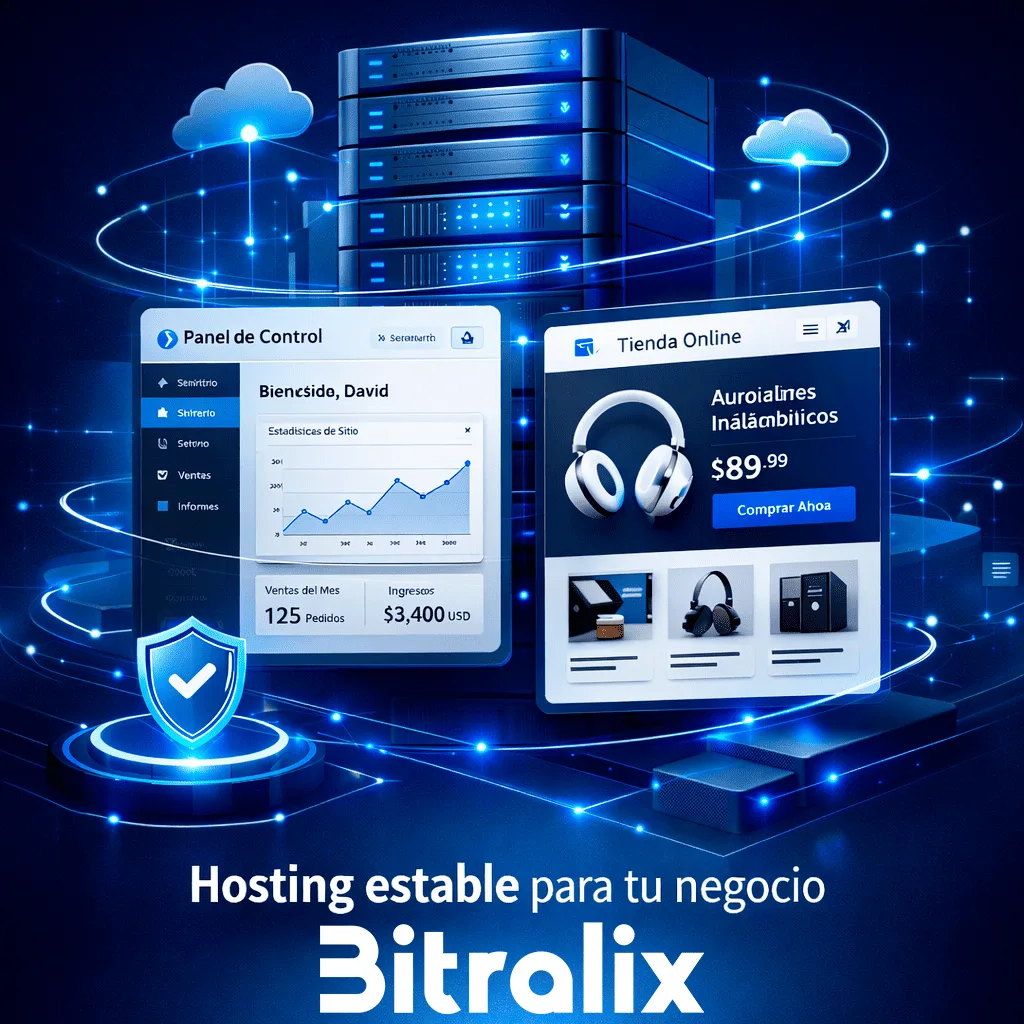 Llamada a la acción de Bitralix sobre hosting estable para empresas y tiendas online