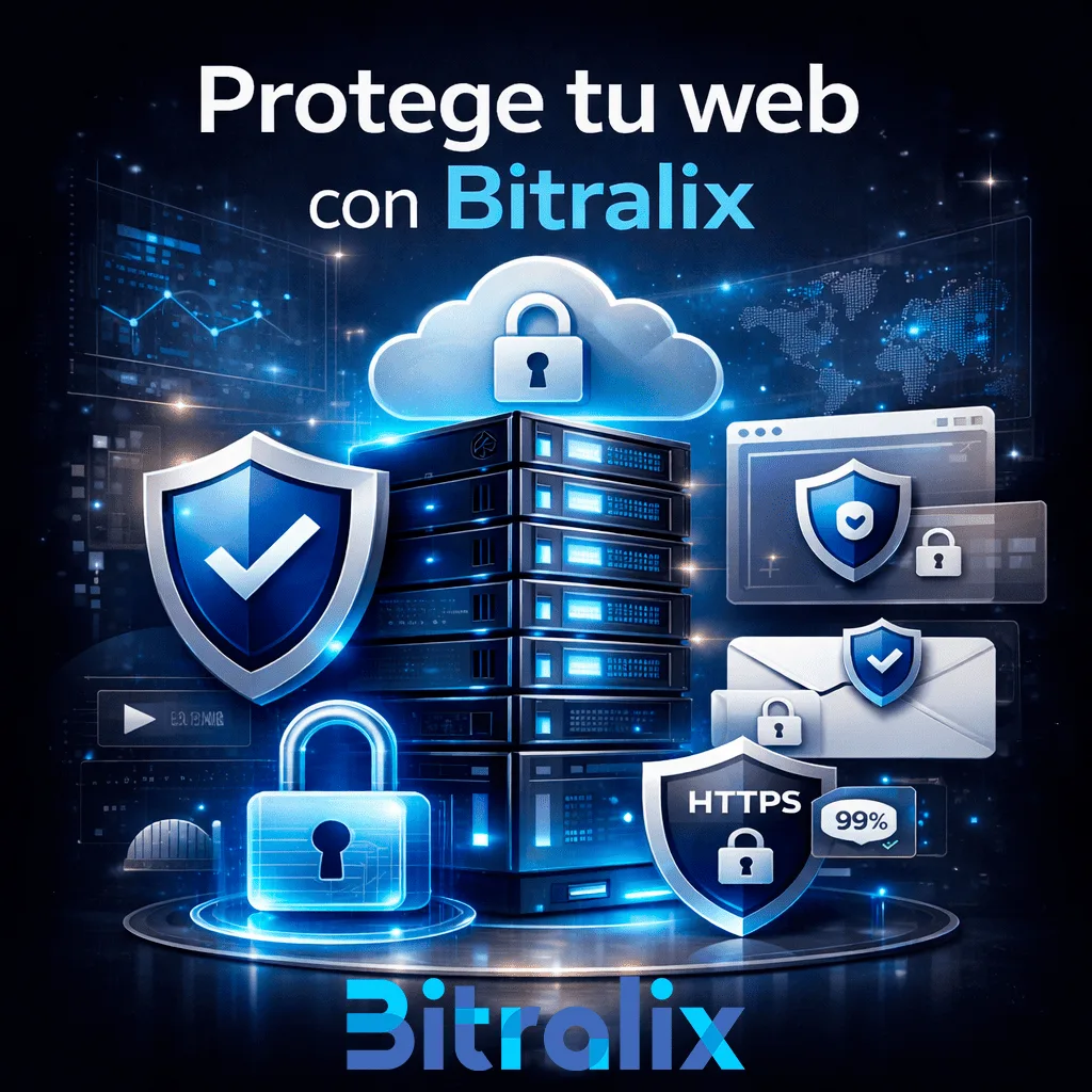 Llamada a la acción de Bitralix sobre seguridad digital, hosting y protección web.