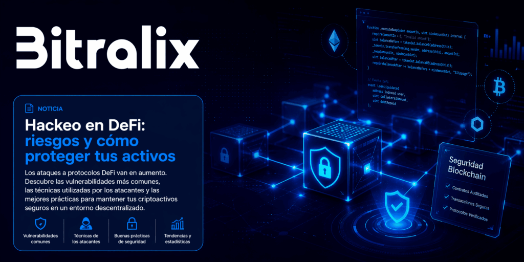 Ilustración sobre hackeo blockchain y criptomonedas con enfoque en seguridad digital