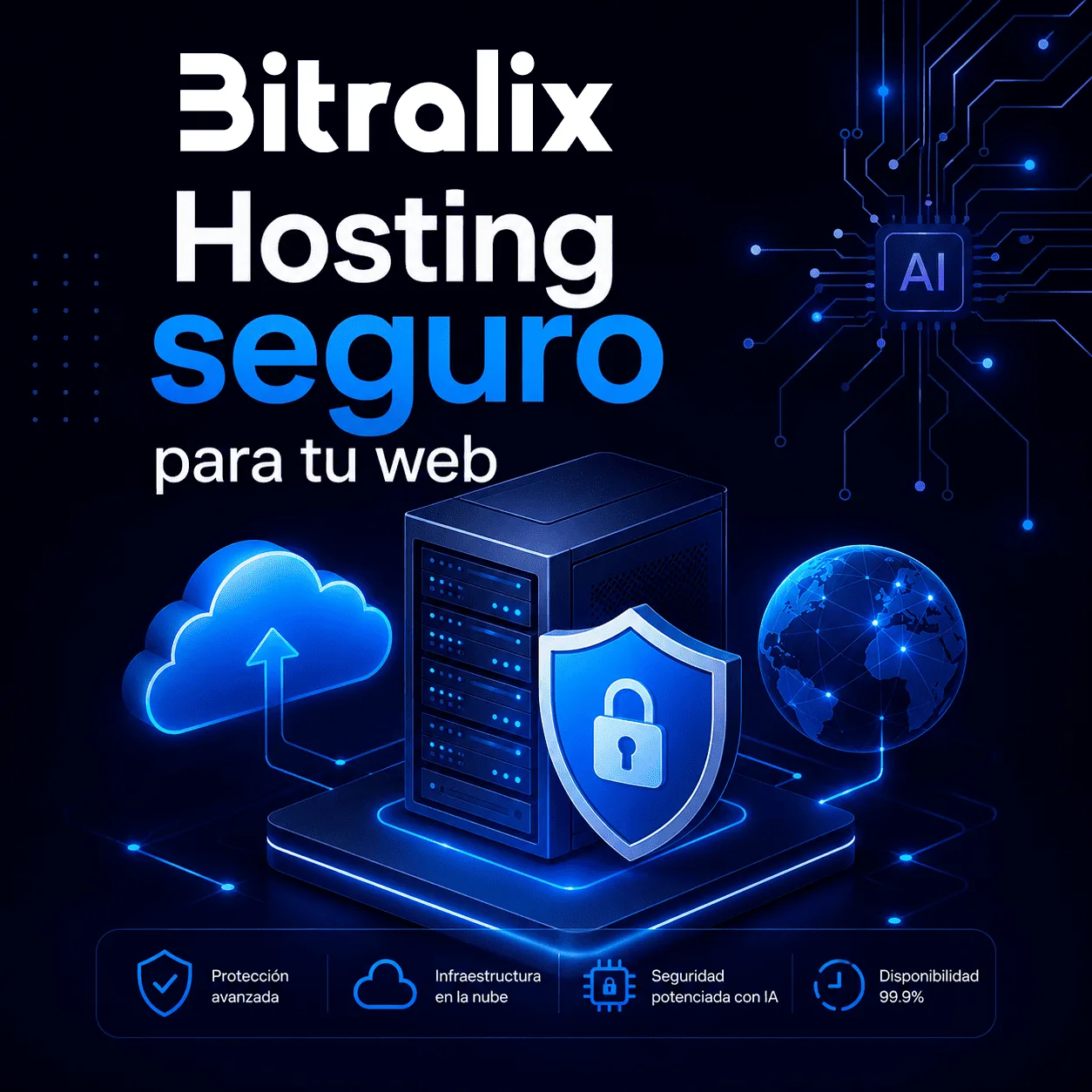 Hosting seguro de Bitralix para proteger una web frente a ataques con IA