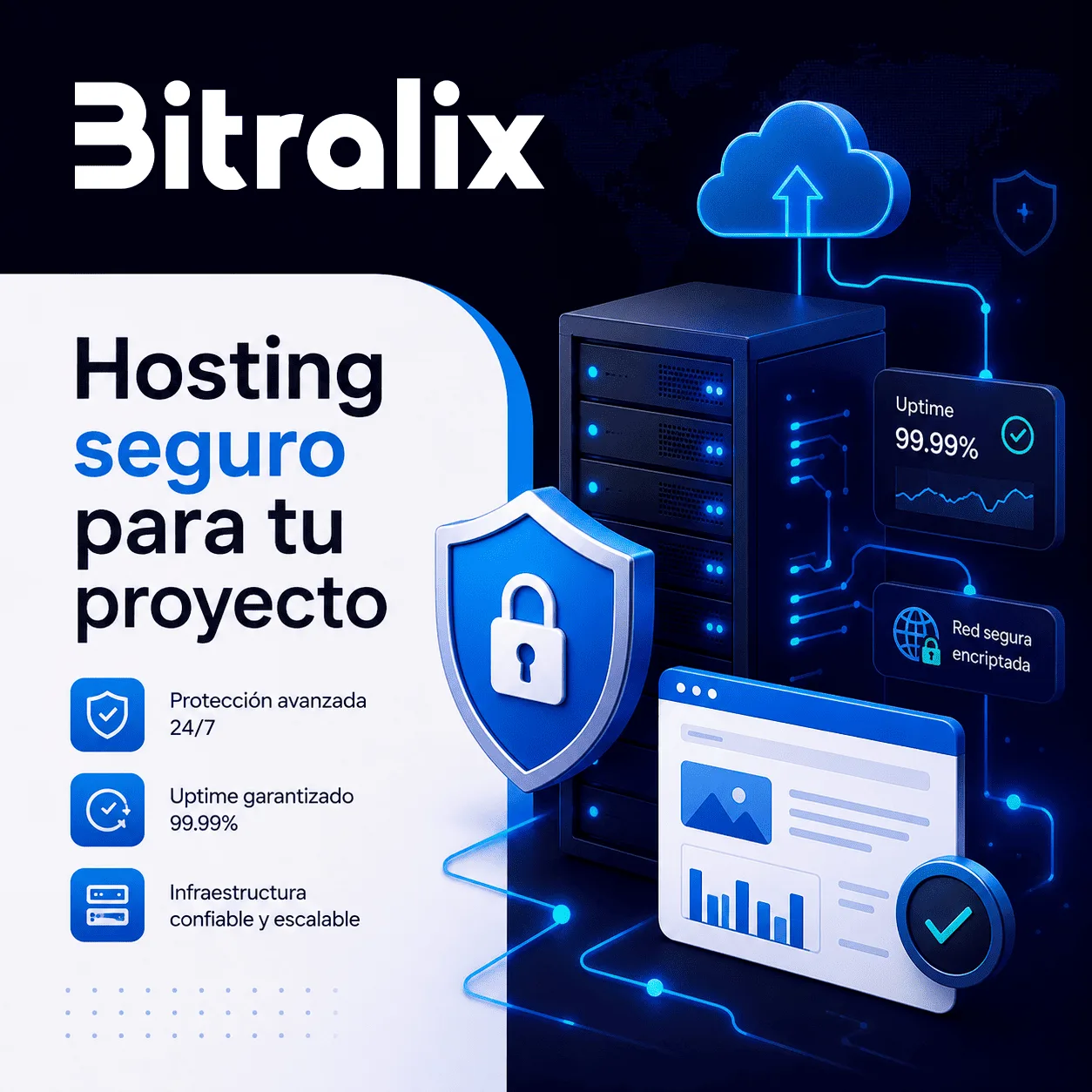 Hosting seguro de Bitralix para proteger proyectos online