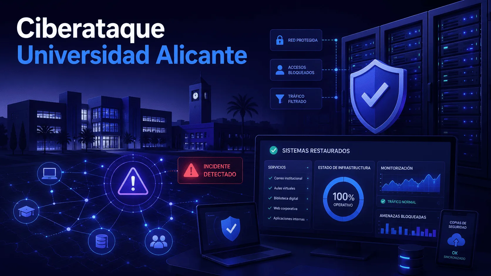 Ciberataque Universidad Alicante y protección de sistemas informáticos