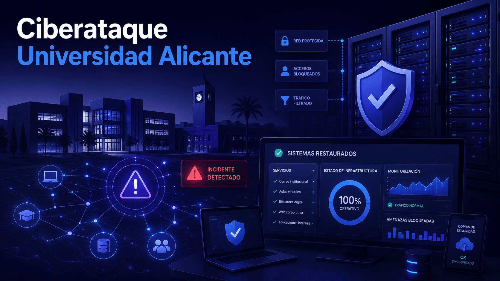 Ciberataque Universidad Alicante y protección de sistemas informáticos