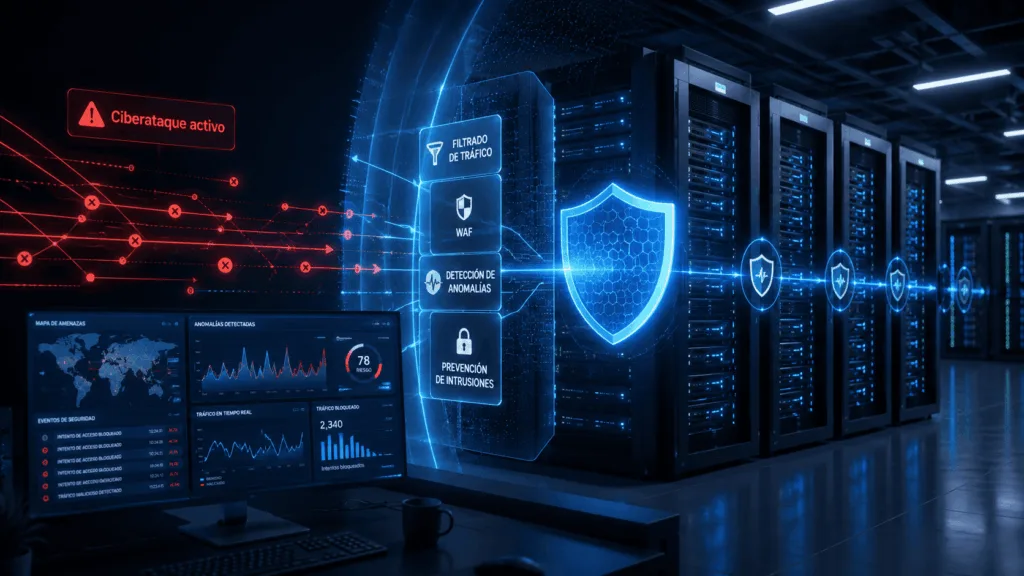 Ciberataque activo sobre infraestructura de hosting con señales de alerta y protección